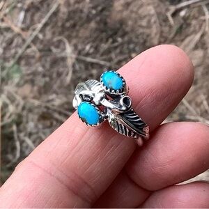 Kingman Turquoise Sterling Ring Navajo